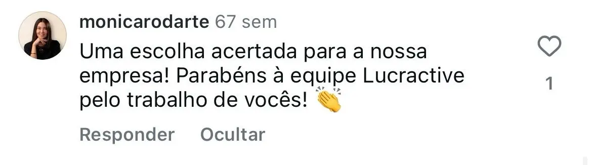 Depoimento da cliente Mônica
